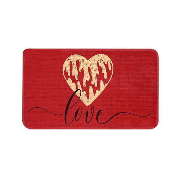 Valentine's Day Heart Welcome Doormat, Absorbent Non-Slip Floor Mat, Entryway Bathroom Living Room Decor Rug