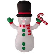 FrostByte Inflatable Talking Animated 7 Foot Snowman with Built in Projector & Speaker Plug'n Play for Outdoor Use