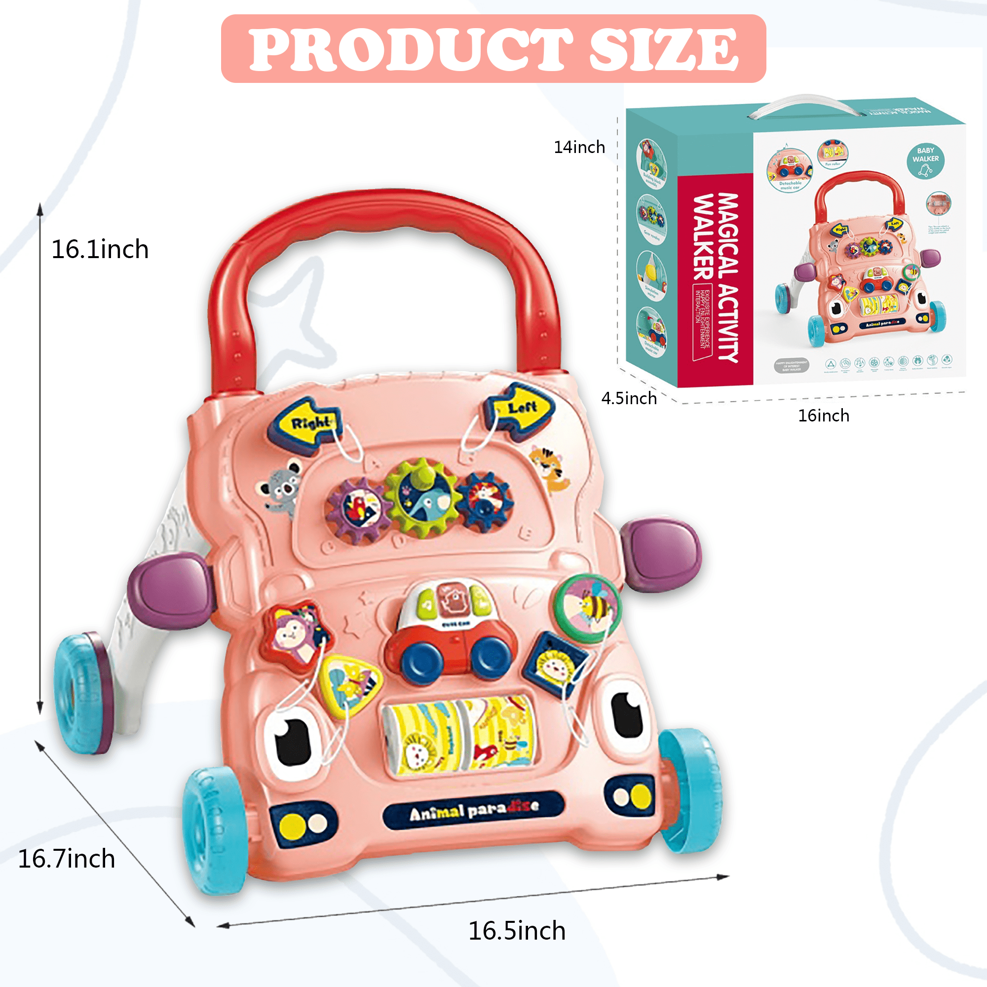 Richgv Baby Walker Sit to Stand Learning Walker Activity Center, Baby Push Walker Toys for 1 Year Old