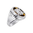 thumbnail image 3 of RYLOS Men's Rings Sterling Silver Christ Head Religious Ring With Diamonds and  Tiger Eye Tiger Eye Designer Men's Jewelry Size 13, 3 of 4