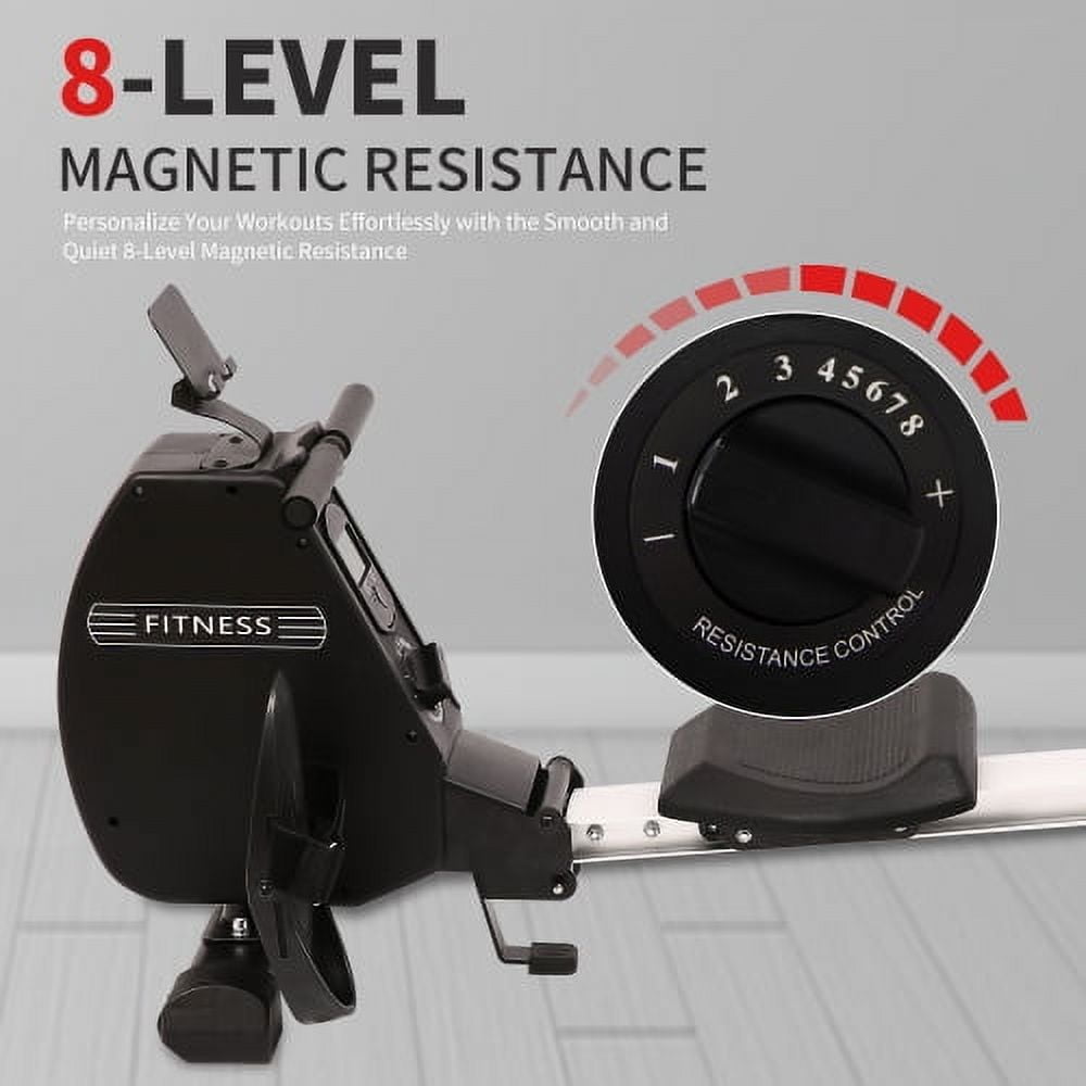 Baluue Rowing Machine 264 LBS Weight Capacity Foldable Rower for Home Use with Comfortable Seat Cushion