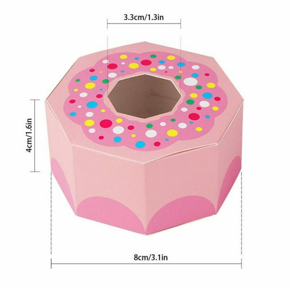 20Pcs Donut Style Candy Gift Box Wedding Birthday Baby Shower Theme Party Decoration Biscuit Chocolate Boxes Favor Gift Package Pink Smile Home