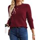 thumbnail image 3 of Camisas de Larga para Mujer, Tops de Moda de Otoño, Suéteres Elegantes de Cuello Redondo, Túnicas, Ropa de Invierno, Conjuntos Casuales Rojo Vino XL, 3 of 8