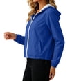 thumbnail image 5 of RQYYD Womens Running Jacket Zip Up Hooded Long Sleeve Lightweight Windbreaker with Pockets, 5 of 8