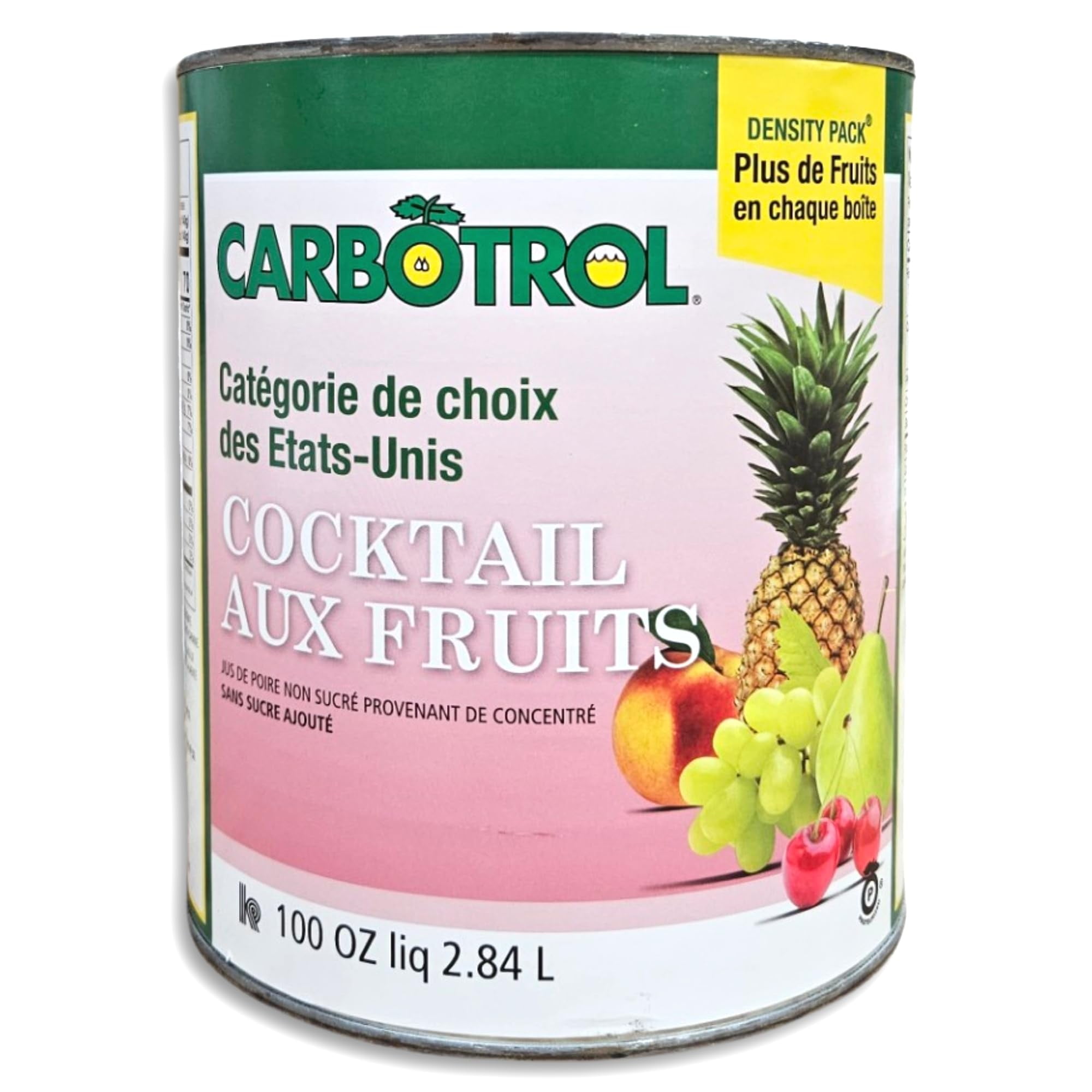 Carbotrol | U.S. Grade Choice Fruit Cocktail in Pear Juice Value Pack | 105 Ounce Density Pack Can | Case of 6