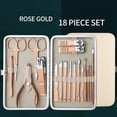 thumbnail image 1 of Rose Golden Stainless Steel Nail Clipper Set Grooming Tool Set With Case Manicure Art Tool, 1 of 5