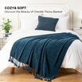 thumbnail image 6 of Battilo Navy Blue Throw Blanket,Cozy Knit Chenille Blanket for Living Room Decor,Navy Throw,50"x60", 6 of 8