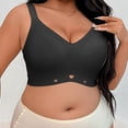 thumbnail image 2 of Alun Womens Wireless Jelly Bras Plus Size Seamless Smoothing Thin Padding T-Shirt Bra with Heart-Shaped Hollow Design Full Coverage Push up Soft Comfort Everyday Bralettes Black XXXXL, 2 of 8