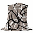 thumbnail image 6 of Brown Geometric Blanket Soft Cozy Warm Twin Blanket for Bed, Plush Fuzzy Flannel Fleece Blankets for Sofa, Vintage Black White Striped Abstract Art Throw Blankets for Couch, Gifts for Men, 60"x80", 6 of 9