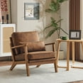 thumbnail image 5 of Ktaxon Accent Chair Suede Upholstered Armchair, Reading Club Chair with Pillow for Living Room Bedroom Furniture Brown, 5 of 7