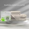 thumbnail image 3 of Purity Home 4-Piece 100% Cotton Percale Bedsheet Set, Queen Ivory – 400 Thread Count, Cool & Crisp, Breathable, Deep Pocket, 3 of 14