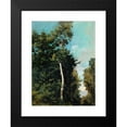 thumbnail image 2 of Jean-Baptiste-Camille Corot 15x18 Black Modern Framed Museum Art Print Titled - Forest on the Grace Coast in Honfleur, 2 of 5