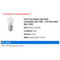 thumbnail image 2 of Front Turn Signal Light Bulb - Compatible with 1986 - 1993 Mercedes-Benz 300E 1987 1988 1989 1990 1991 1992, 2 of 2