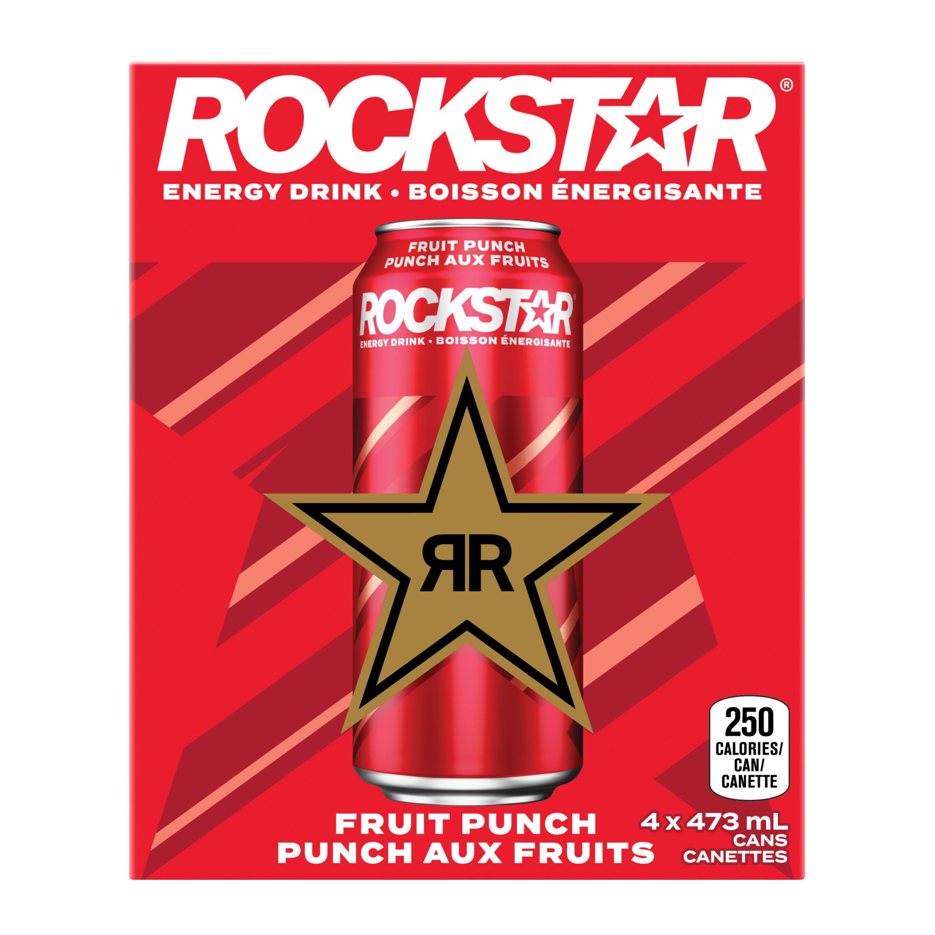 Rockstar Punched Fruit Punch Energy Drink 4 x 473 mL, Cans, 4x473ml