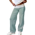 thumbnail image 3 of Delayuji Women's Wide Leg Pants Fitness Yoga Pants Stretchy Bell Bottoms Leggings Roll Over Pants, 3 of 7