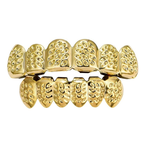 Boca de metal de cobre personalizada con 6 flores superiores e inferiores talladas para Joker, Halloween dorado