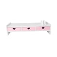 thumbnail image 4 of funtasica Monitor Stand Riser Computer Heightened Shelf Desktop Organizer Desk Riser Space White 3 Drawer, 4 of 9