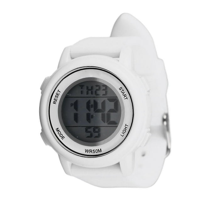 Unisex LED Digital Watch for Girls Boys, Waterproof Digital Sports Watch for Kids Ages 3 4 5 6 7 8 9 10 11 12, White