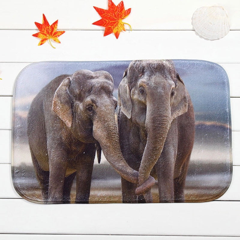 Meigar 3 Styles Elephant Bath Mat Nonslip Absorbent Memory Foam Rug