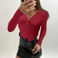 thumbnail image 2 of IROINNID Womens Sweater V-Neck Pullover Sweater Solid Color Leisure Mid-Length Long Sleeve Knitted Sweater Bottoming Shirt Tops Blouse, 2 of 8