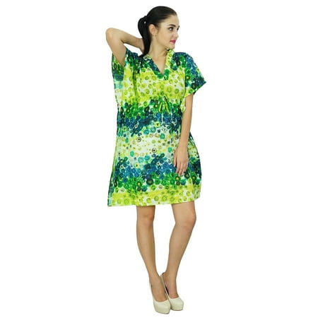 

Bimba Women Bohemian Cotton Kaftan Short Indian Caftan Plus Size Beach Wear