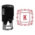 thumbnail image 1 of Printtoo R-40 Office Stationary Square Swirl Border K Alphabet Monogram Initial Self Inking Rubber Stamp, 1 of 3