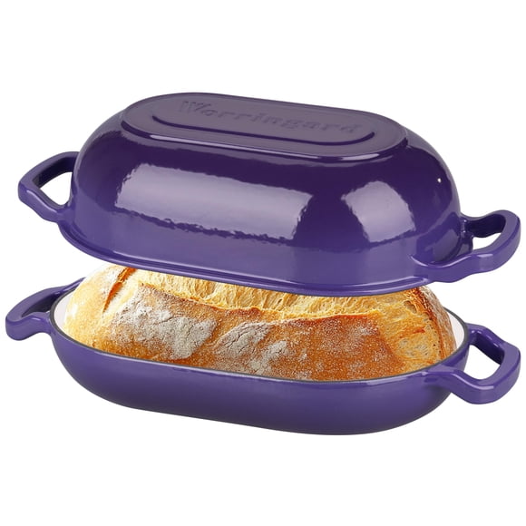 Horno holandés de hierro fundido VORRINGARD 36 x 14 cm, 5 cuartos, morado