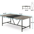 thumbnail image 7 of Tribesigns 70.8 x 35.4 inch Large Dining Table for 6-8, Industrial Rustic Kitchen Dining Room Table, Rectangle Breakfast Dinner Table with Tube Metal Frame for Kitchen, Living room, Grey, 7 of 7