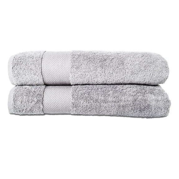 Hencely 2-Pack Turkish Cotton Bath Sheets – Oversized 35x64 in – Soft, Absorbent, Quick Dry – Silver