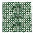 thumbnail image 2 of Ambesonne Mid Century Shower Curtain, Retro Round Mosaic Art, 69"Wx84"L, Reseda Green, 2 of 4