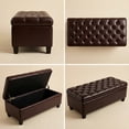 thumbnail image 7 of CQSXDA Functional  Storage Ottoman Bench 50.25 Inch with Safety Hinges for Living Dining Room and Hallway, Brown-PU Leather, 7 of 7