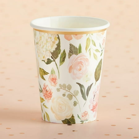 Floral Party Cups | Kate Aspen 32 Pcs Disposable Paper Cups Drinkware Party Favor, Perfect for Parties, Birthdays, Weddings, Bridal Showers, Baby Showers, Anniversaries