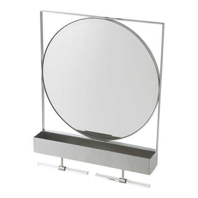 Meubles Anthrop Miroir Décoratif avec Rangement en Argent