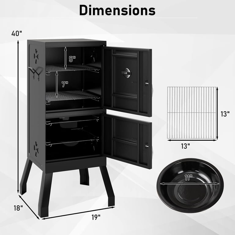 Costway 40 Inch Vertical Charcoal BBQ Smoker photo 3