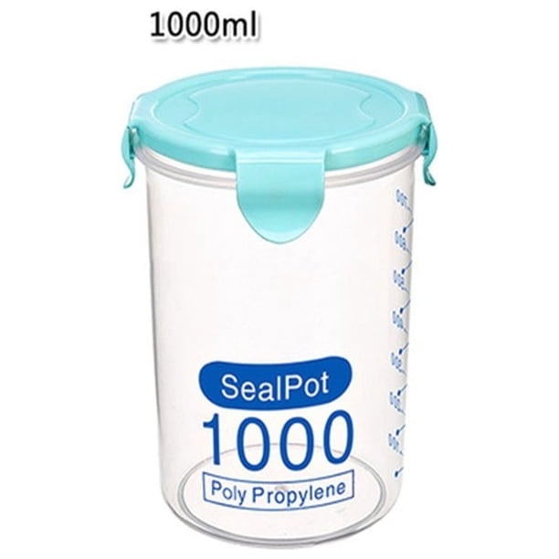 Recipiente de plástico transparente para alimentos | Caja de almacenamiento de cocina, recipiente hermético para alimentos frescos | Pasta | Hermético, sin BPA