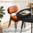 thumbnail image 3 of Ktaxon Modern Dining Table and Chairs Set for 2, Round 35.5" Dining Table with 2 Stackable Padded Side Chairs, 3 Pieces Kitchen Table Set for Small Spaces, Dining Room, Black & Orange, 3 of 7