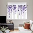 thumbnail image 5 of Purple Eucalyptus Kitchen Curtains Short 45 Inch Length, Botanical Plant Rustic Branch Floral Grommet Top Bedroom Living Room Curtains, Light Filtering Cafe Curtain Drapes 2 Panels Set 84''x45'', 5 of 9