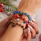 thumbnail image 4 of Set de pulseras de Papá Noel con muñeco de nieve con árbol de Navidad - Pulseras festivas de aleación de 3 piezas para mujer, joyería navideña multicolor con cuentas, ajustable de 7 pulgadas, 4 of 6