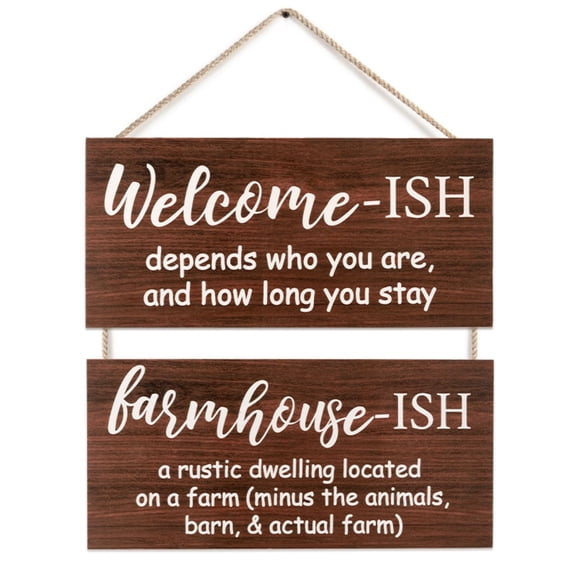Laffact Wooden Hanging Sign for Family Room Decor,Vintage,2 Counts