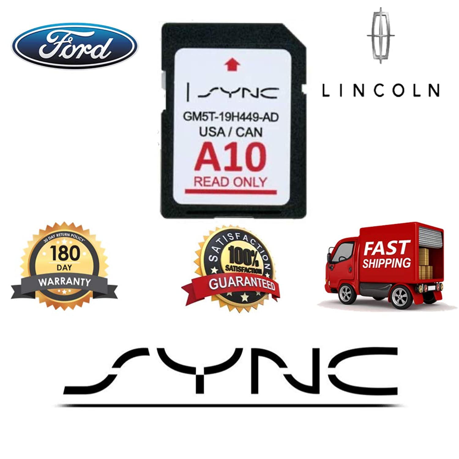 Ford A7 and Lincoln 2016 2017 2018 Map Update GPS Navigation SD Card MyFord Sync