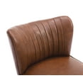 thumbnail image 6 of Guyou Modern Accent Chair Set of 2, Armless Slipper Chair Faux Leather Upholstered Lounge Chair, Wingback Large Single Sofa Side Chair with Gold Legs for Living Room Bedroom, Brown, 6 of 9