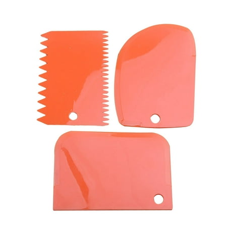 

TINKSKY 3pcs Bowl Scrapers 2 Sided Comb Kitchen Gadgets Curved Edge Flat Edge Flexible Scrapers