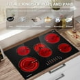 thumbnail image 6 of AMZCHEF 30" Built-in Electric Stove, 8500W Induction Cooktop with 5 Burners, 240V Power Electric Cooktop with Touch Sensor Control, Timer, Child Safety Lock, for All Kinds of Cookware, 6 of 6
