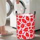 thumbnail image 5 of Balery Lips Kiss Cesta de ropa redonda con asas, impermeable, independiente, para ropa, juguetes, dormitorio y familia-Small, 5 of 6