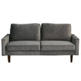 thumbnail image 2 of Hybition Velvet Sofa Modern Couch with Wooden Legs for Living Room-Grey, 2 of 9