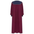 thumbnail image 2 of Hansber Women Color Block Church Clergy Dress Long Sleeve Zipper Front Choir Robe Pulpit Gown for Graduation Burgundy L, 2 of 7