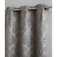 thumbnail image 4 of Evelyn Embossed Thermal Grommet Blackout Curtain Room Darkening, Noise Reduction Fabric Blocks 97% of Sunlight (Panel 54" W x 63" L, Light Grey), 4 of 4