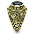 thumbnail image 5 of Men's Gold IP Stainless Steel Wide Band Navy Sapphire CZ Ring - Size 13, 5 of 6