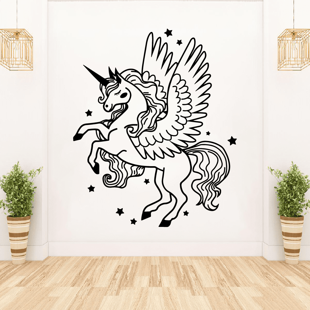 Flying Unicorn Wings Wing Magical Unicorns Fly Wall Sticker Art ...