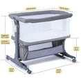 thumbnail image 3 of spanspace 5-in-1 Baby Bassinet Bedside Sleeper with Wheels, Height Adjustable Newborn Baby Crib for 0–5 Months Infants Unisex, Gray, 3 of 9